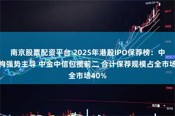 南京股票配资平台 2025年港股IPO保荐榜：中资机构强势主导 中金中信包揽前二 合计保荐规模占全市场40%
